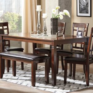Ashley 6 Pc Dining Set - Dark Brown Wood