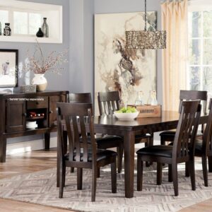 Ashley 7 Pc Dining Set - Dark Brown Wood