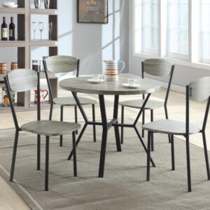 Crown Mark 5 Pc Dining Set - Gray Wood Look