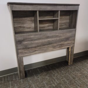 Modern Twin Bookcase Headboard - Suede Gray