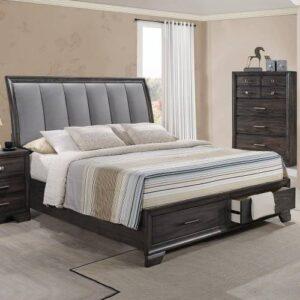 Crown Mark King Bed - Light Brown