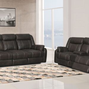 American Wholesale Reclining Sofa and Loveseat - Gin Rummy Charcoal