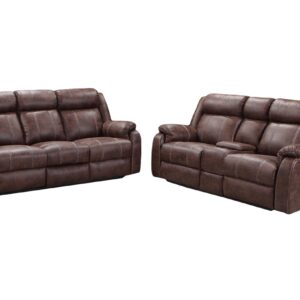 American Wholesale Reclining Sofa and Loveseat - Buckskin