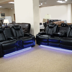 American Wholesale Reclining Sofa and Loveseat - Omega Black