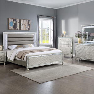 Crown Mark 6 Pc King Bedroom - Champagne