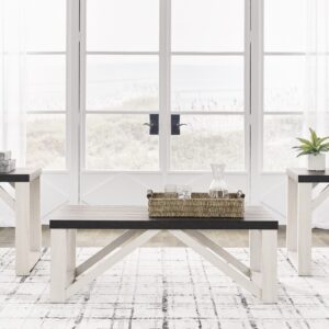 Ashley 3 Pc Table Set - Gray/White