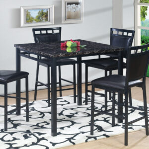 Nationwide 5 Pc Counter Height Dinette - Black Marble