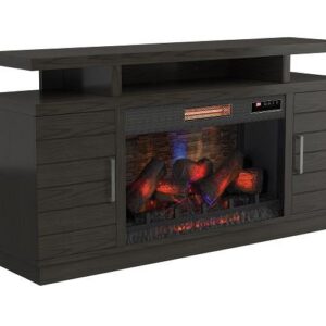 Twin Star TV Stand with Fireplace - Tifton Oak