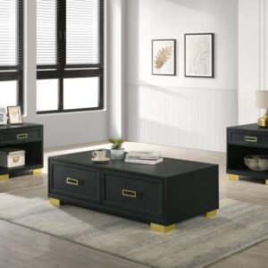 Crown Mark 3 Pc Table Set - Black Woodgrain