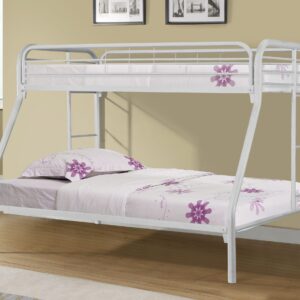 American Wholesale Twin/Full Bunkbed - White Metal