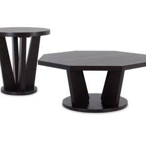 Ashley 2 Pc Table Set - Dark Brown