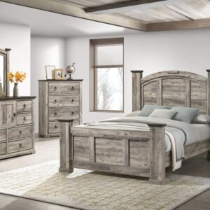 Crown Mark 6 Pc King Bedroom - Light Gray
