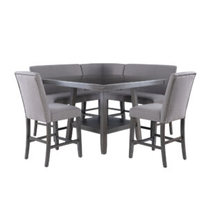 Linon 6 Pc Counter Height Corner Nook - Gray
