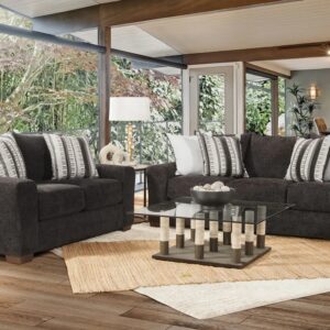 Behold Sofa and Loveseat - Zazie Onyx