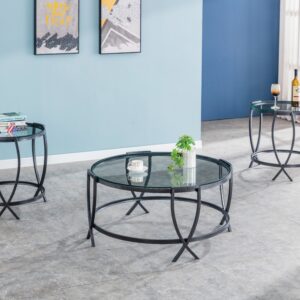 Nationwide 3 Pc Table Set - Hammered Greytone