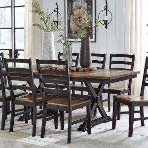 Ashley 9 Pc Dining Set - Brown/Black