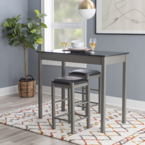 Linon 3 Pc Pub Set - Blue Gray Marble