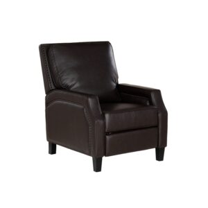 Linon Push-Back Recliner - Chocolate