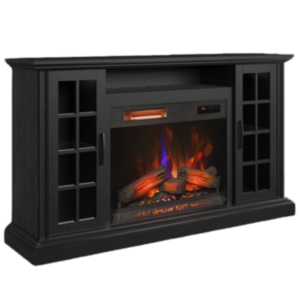 Twin Star TV Stand with Fireplace - Embossed Ash