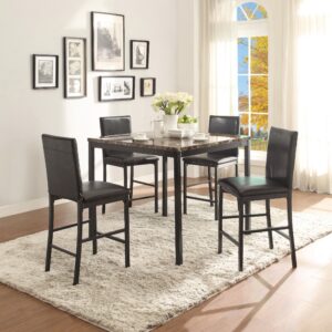 United Import and Export 5 Pc Counter Height Dinette - Brown Marble