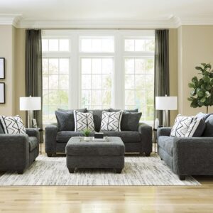 Albany Furniture Sofa and Loveseat - Haven Gunmetal