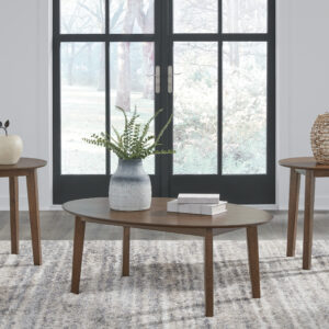 Ashley 3 Pc Table Set - Medium Brown