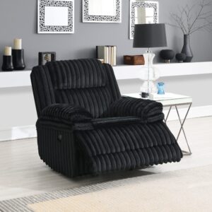 United Import and Export Glider Recliner - Black Corduroy