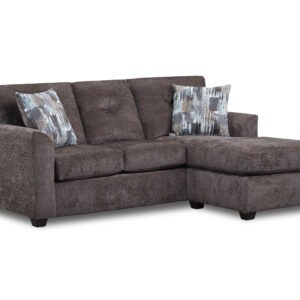 12 Pc Collection - Chocolate Sofa Chaise with Brown Marble
