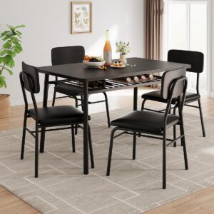 UCF 5 Pc Dining Set - Black Woodgrain